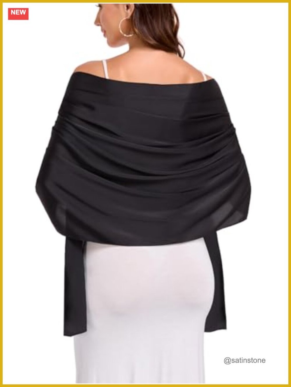 Satin Shawl Wrap for Evening Dress Wedding Formal Pashmina
